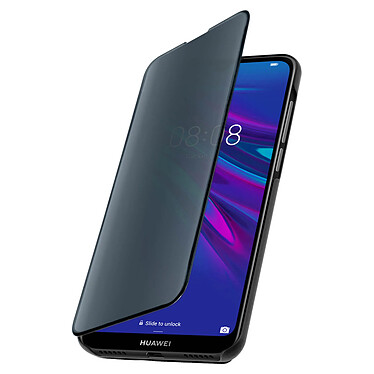 Avizar Housse Honor 8A et Huawei Y6 2019 / Y6S Miroir Clapet translucide Support noir pas cher