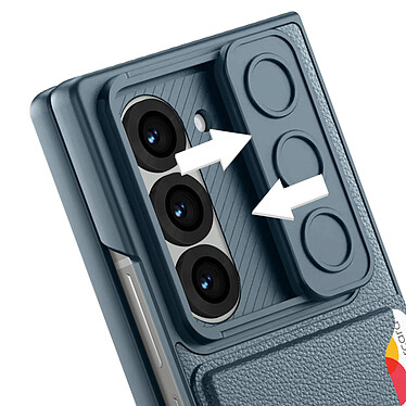 Acheter Avizar Coque pour Samsung Galaxy Z Fold 6 Porte-carte avec Verre Trempé Bleu Nuit