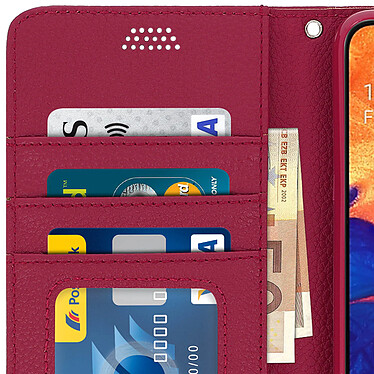 Avizar Housse Samsung Galaxy A10 Etui Portefeuille Support Vidéo Porte-carte rose pas cher