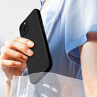 Acheter Avizar Coque pour iPhone 15 Silicone gel Anti-traces Compatible QI 100% Recyclable  Noir