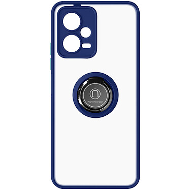 Avizar Coque pour Xiaomi Redmi Note 12 5G Bi-matière Bague Métallique Support Vidéo  Bleu