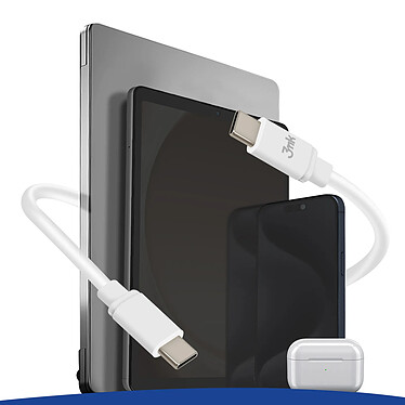 3mk Cable USB C vers USB C 100W Charge Rapide 2m Blanc pas cher