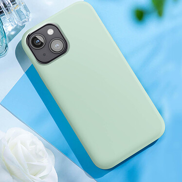 Avis Moxie Coque pour iPhone 15 Plus Semi-rigide Intérieur Microfibre Vert Pâle