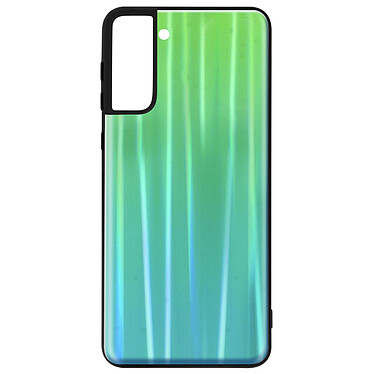 Avizar Coque Samsung Galaxy S21 Plus Bi-matière Holographique Brillant Fine Légère Vert
