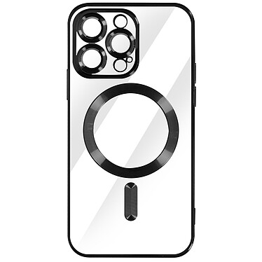 Avizar Coque MagSafe pour iPhone 14 Pro Max Silicone Protection Caméra  Contour Chromé Noir