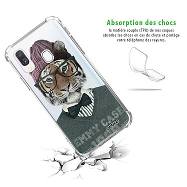 Avis Evetane Coque Samsung Galaxy A40 anti-choc souple angles renforcés transparente Motif Tigre Fashion