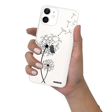 Evetane Coque iPhone 12 mini silicone transparente Motif Pissenlit ultra resistant pas cher