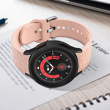 Acheter Avizar Bracelet pour Galaxy Watch 5 / 5 Pro / 4 Silicone Texturé Losange  Rose