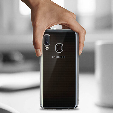 Acheter Avizar Coque Galaxy A20e Silicone Transparent et Film Ecran Verre Trempé Contour noir