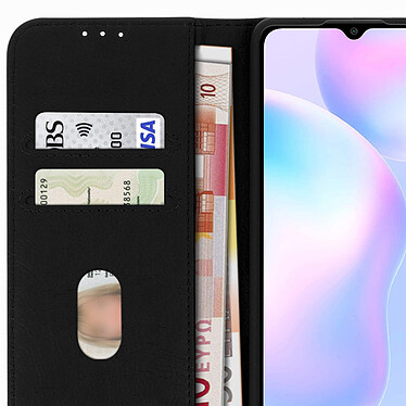 Avizar Étui Xiaomi Redmi 9A Housse Protection avec Porte-carte Support Vidéo Noir pas cher