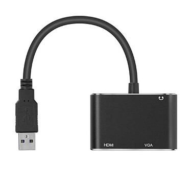 Avis Avizar Adaptateur Hub USB 3.0 vers HDMI VGA Femelle Entrée Jack 3.5mm Full HD 1080P  Noir