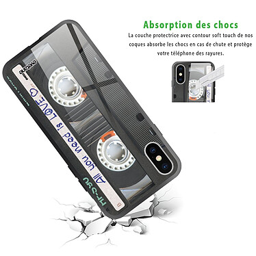 Avis Evetane Coque iPhone X/Xs Coque Soft Touch Glossy Cassette Design