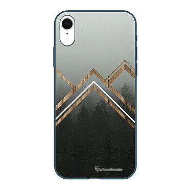 LaCoqueFrançaise Coque iPhone Xr Silicone Liquide Douce bleu nuit Trio Forêt