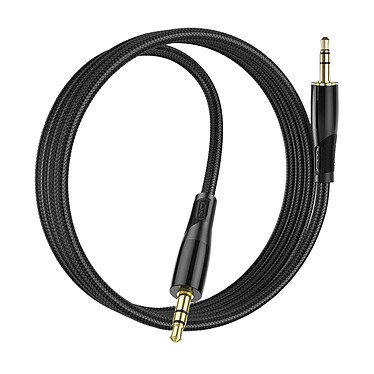 XO Câble Audio Jack 3.5mm Mâle vers Mâle Nylon Tressé 1m Connecteurs PVC Noir