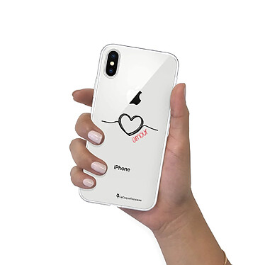 Acheter LaCoqueFrançaise Coque iPhone X/Xs 360 intégrale Coeur Noir Amour Tendance