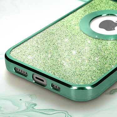 Acheter Avizar Coque pour iPhone 14 Paillette Amovible Silicone Gel  Vert
