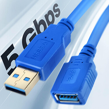 Avis LinQ Câble d'Extension USB 3.0 Synchronisation 5Gb/s Longueur 1,5m Bleu