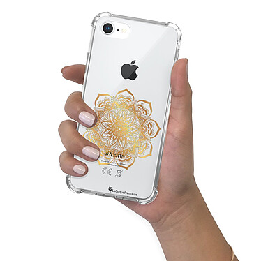 LaCoqueFrançaise Coque iPhone 7/8/ iPhone SE 2020 anti-choc souple angles renforcés transparente Motif Mandala Or pas cher