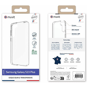 Avis Muvit Coque pour Samsung Galaxy S23 Plus Recyclée Transparent