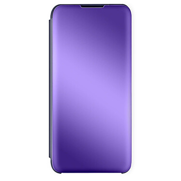 Avizar Housse Samsung Galaxy A03S Clapet translucide Design Miroir Support Vidéo violet