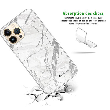 Avis LaCoqueFrançaise Coque iPhone 13 Pro silicone transparente Motif Marbre gris ultra resistant