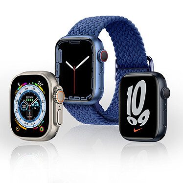 Avizar Bracelet pour Apple Watch 41mm et 40mm et 38 mm Nylon Tressé Ajustable par Boucle Métallique  bleu pas cher