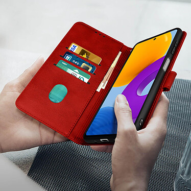 Avizar Étui Samsung Galaxy M52 5G Portefeuille Porte-cartes Fonction Support Rouge pas cher