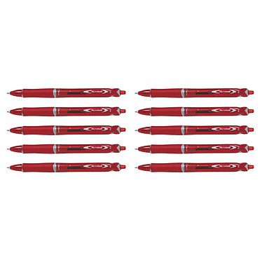 PILOT Stylo à Bille Acroball Begreen Pointe Moyenne Rouge x 10