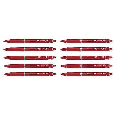 PILOT Stylo à Bille Acroball Begreen Pointe Moyenne Rouge x 10