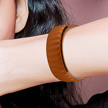 Avis Avizar Bracelet pour Apple Watch 45mm / 44mm / 42mm Simili cuir Attache magnétique marron clair