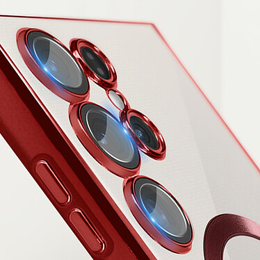 Acheter Avizar Coque MagSafe pour Samsung S23 Ultra silicone protection caméra Transparent / Rouge