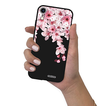 Evetane Coque iPhone Xr Silicone Liquide Douce noir Cerisier pas cher