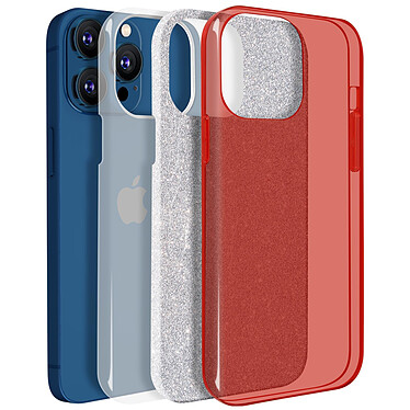 Avis Avizar Coque iPhone 13 Pro Paillette Amovible Silicone Semi-rigide rouge