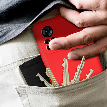 Avizar Coque pour Xiaomi Poco X4 Pro 5G Silicone Semi-rigide Finition Soft-touch Fine  rouge pas cher
