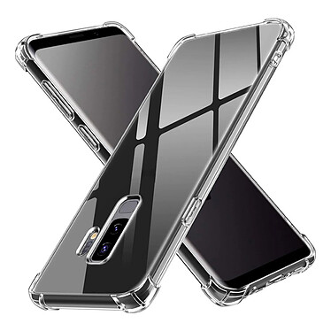 Evetane Coque Samsung Galaxy S9 Plus Antichoc coins renforcés Silicone + 2 Vitres en verre trempé Protection écran pas cher