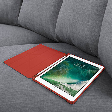 Avizar Housse iPad 9.7 2017/iPad 5/iPad 2018 Étui Slim Stand Vidéo Porte-Stylet - Rouge pas cher