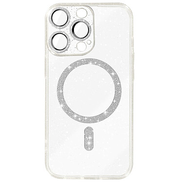 Avizar Coque MagSafe pour iPhone 14 Pro Silicone Pailleté Transparent