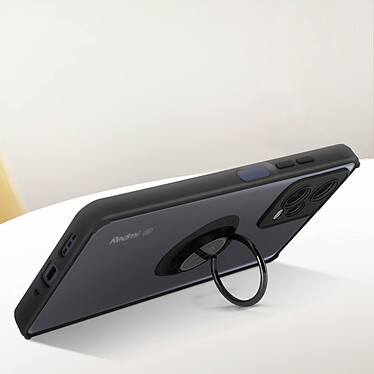 Avizar Coque pour Xiaomi Redmi Note 12 5G Bi-matière Bague Métallique Support Vidéo  Noir pas cher