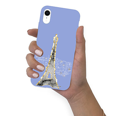 LaCoqueFrançaise Coque iPhone Xr Silicone Liquide Douce lilas Illumination de paris pas cher