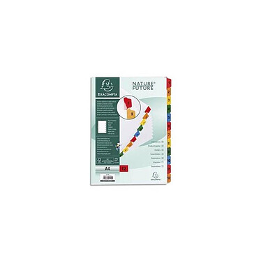 EXACOMPTA Intercalaires Imprimés numériques carte blanche 160g- 12 positions - A4 Blanc x 20