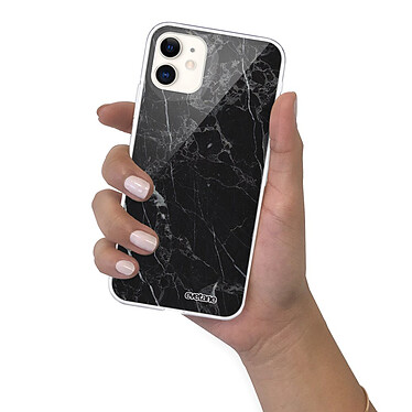 Evetane Coque iPhone 11 silicone transparente Motif Marbre noir ultra resistant pas cher