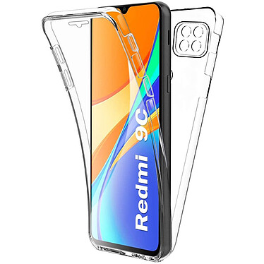Evetane Coque Xiaomi Redmi 9C 360° intégrale Protection avant et arrière silicone transparente Motif