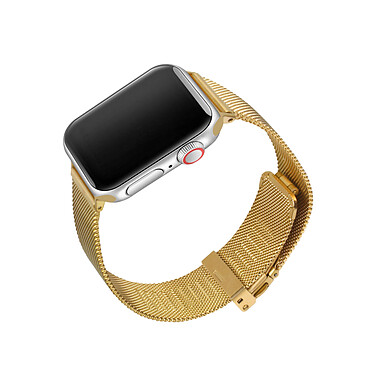 Avizar Bracelet pour Apple Watch 42 44 mm en maille milanaise avec Fermeture papillon doré