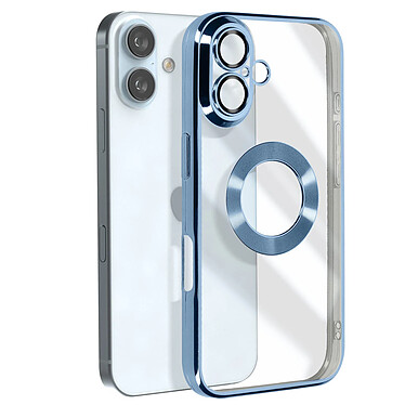 Avizar Coque Série Glam pour iPhone 16 Plus Antichoc Bleu