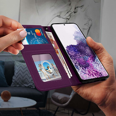 Avizar Housse Samsung Galaxy S20 Plus Étui Folio Porte carte Support Vidéo - violet pas cher