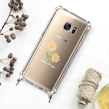 Avizar Coque Galaxy S7 Edge Anneau personnalisable avec bijou/Chaîne - Transparent pas cher
