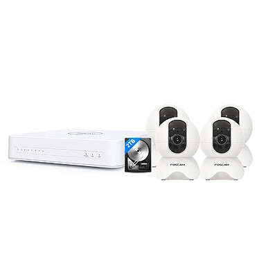 Foscam - Kit vidéosurveillance IP 4 caméras KIT-4-FN8108H-X5-W-HDD