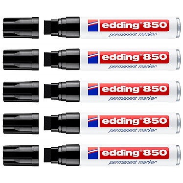 EDDING Marqueur Permanent 850 Noir Pointe Large Biseautée 5-15 mm x 5