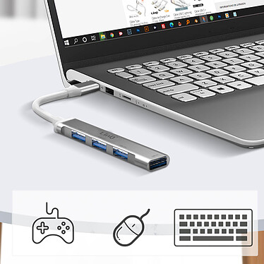 Acheter LinQ Adaptateur Hub USB vers 4x Ports USB Compact et Robuste  Gris