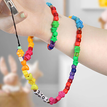 Acheter Avizar Bijou Téléphone Bracelet Fleurs et Love 65cm Collection Lovely Multicolore